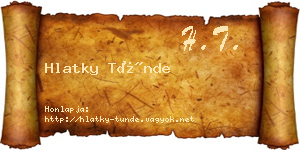 Hlatky Tünde névjegykártya