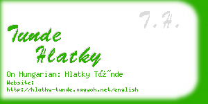 tunde hlatky business card